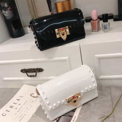 New products pvc rivets crossbody jelly shoulder bags luxury designer women's purses and handbags 2020