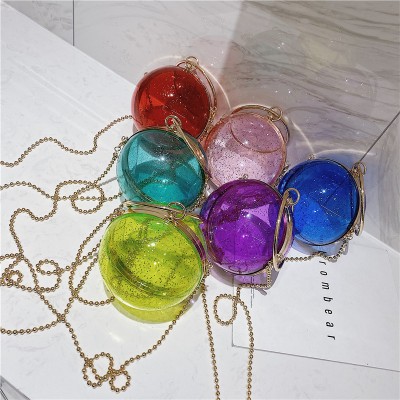 2020 personalized handbags Korean style transparent lacquer chain single shoulder messenger ring handbag